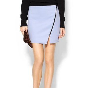 Asymmetrical Zip Skirt - Soft Baby Blue